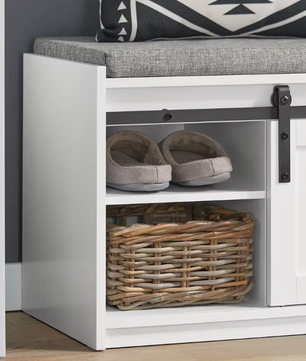 Schoenenbank met Zitting en Schuifdeuren – 120×45×35 cm