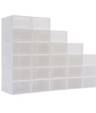Set van 24 Stapelbare Transparante Schoenendozen – PP