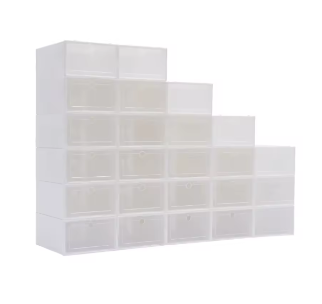 Set van 24 Stapelbare Transparante Schoenendozen – PP