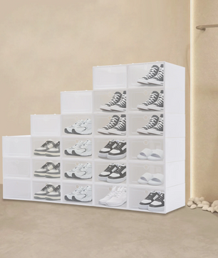 Set van 24 Stapelbare Transparante Schoenendozen – PP