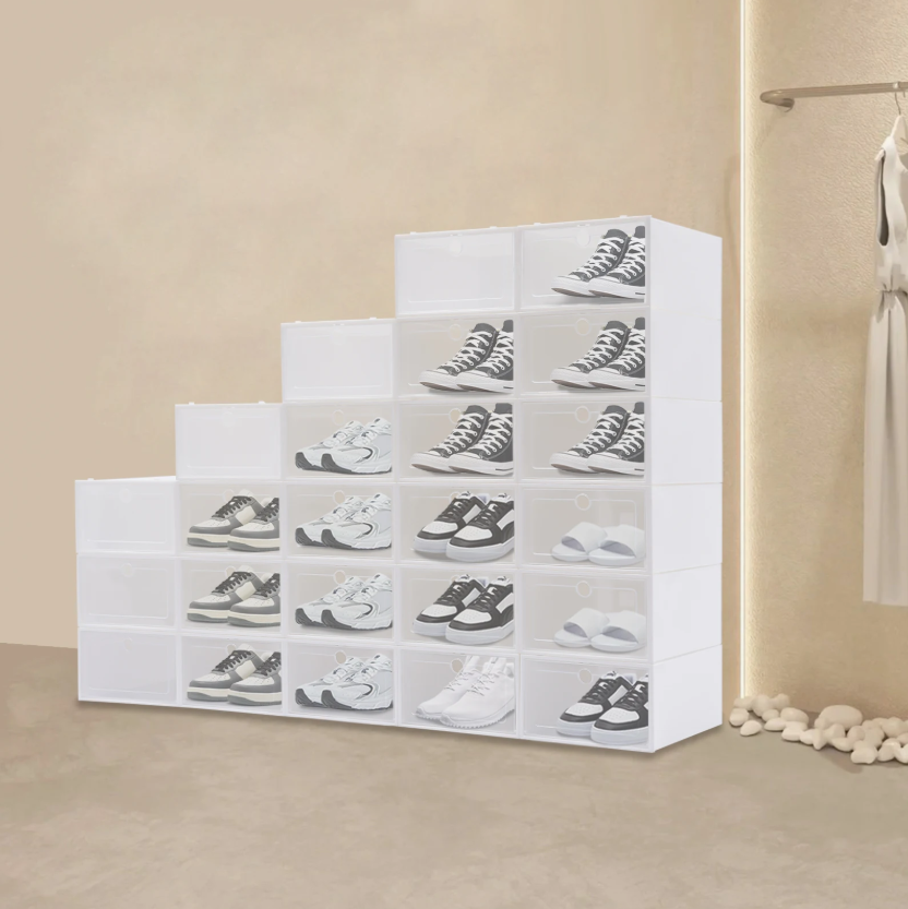 Set van 24 Stapelbare Transparante Schoenendozen – PP