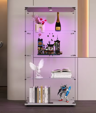 Glazen Vitrinekast met LED en Slot – 4-Laags Collectiekast