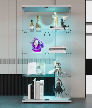 Glazen Vitrinekast met LED en Slot – 4-Laags Collectiekast
