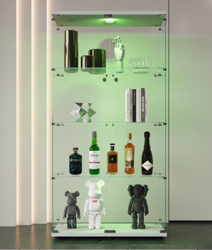 Glazen Vitrinekast met LED en Slot – 4-Laags Collectiekast