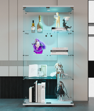 Glazen Vitrinekast met LED en Slot – 4-Laags Collectiekast