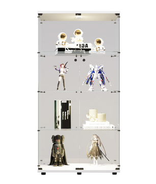 Glazen Vitrinekast met LED en Slot – 4-Laags Displaykast