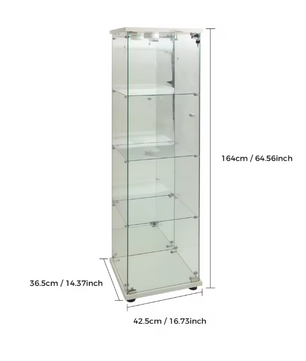 Glazen Vitrinekast met LED en Spiegelachterwand – 4 Lagen