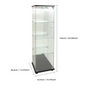 Moderne Glazen Vitrinekast met LED en Spiegelachterwand – 4-Lagen Displaykast