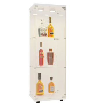 Moderne Glazen Vitrinekast met LED – 3 Lagen, 125×42×36 cm