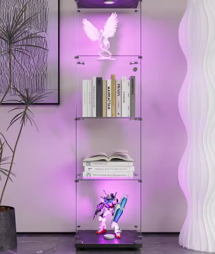 Glazen Vitrinekast met LED en Slot – 4 Lagen, 164×42×36 cm
