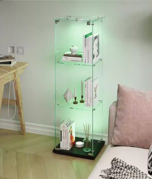 Moderne Houten Glazen Vitrinekast met LED – 3 Lagen