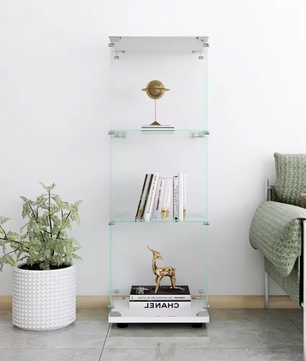 Glazen Vitrinekast met 1 Deur en 3 Legplanken – Modern en Transparant Ontwerp