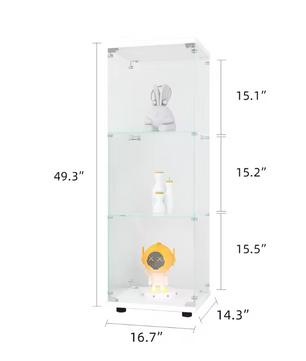 Glazen Vitrinekast met 1 Deur en 3 Legplanken – Modern en Transparant Ontwerp