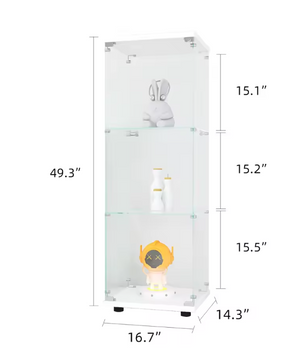 Glazen Vitrinekast met 1 Deur en 3 Legplanken – Modern en Transparant Ontwerp