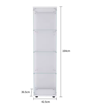 Glazen Vitrinekast met Deur – 4 Legplanken en Modern Ontwerp (164 cm)