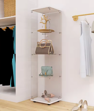 Glazen Vitrinekast met Deur – 4 Legplanken en Modern Ontwerp (164 cm)