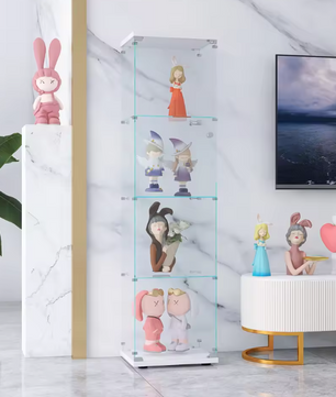 Glazen Vitrinekast met Deur – 4 Legplanken en Modern Ontwerp (164 cm)