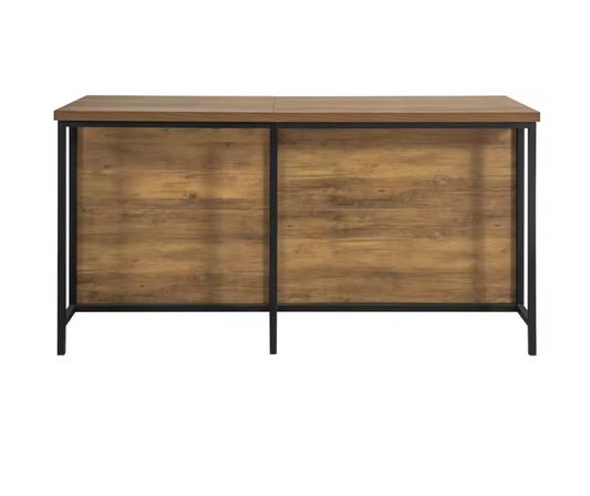 Industrieel Keukeneiland met Opbergruimte – Vrijstaand MDF en Metaal 170×89×60 cm