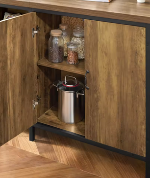 Industrieel Keukeneiland met Opbergruimte – Vrijstaand MDF en Metaal 170×89×60 cm