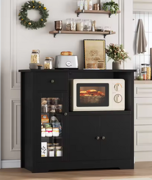 Hoge Keukenkast met Werkblad en Opbergruimte – 3 Deuren, 1 Lade