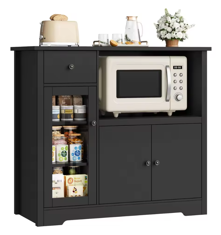 Hoge Keukenkast met Werkblad en Opbergruimte – 3 Deuren, 1 Lade