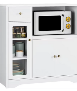 Hoge Keukenkast met Werkblad en Opbergruimte – 3 Deuren, 1 Lade