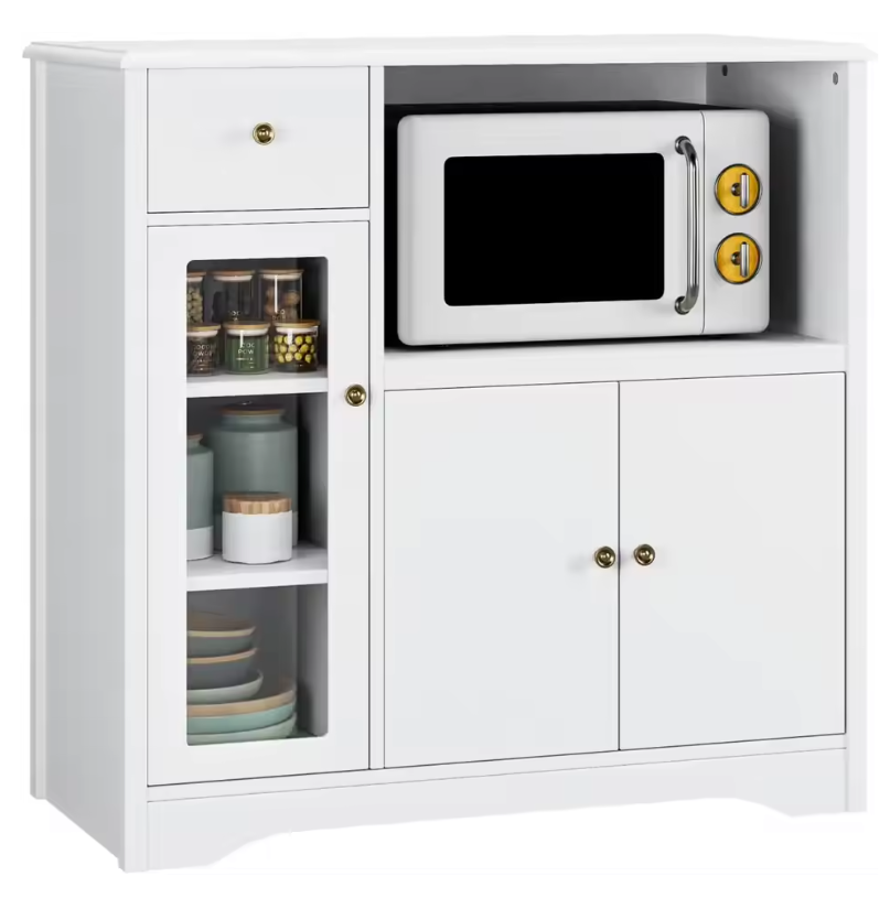 Hoge Keukenkast met Werkblad en Opbergruimte – 3 Deuren, 1 Lade