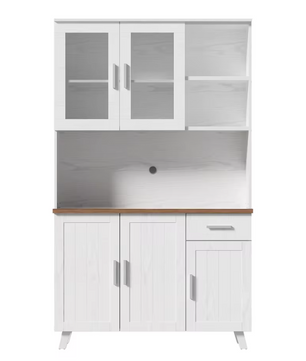 Grote Houten Opbergkast met Glazen Deuren en Lades – 190 cm