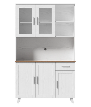 Grote Houten Opbergkast met Glazen Deuren en Lades – 190 cm