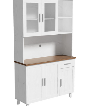 Grote Houten Opbergkast met Glazen Deuren en Lades – 190 cm