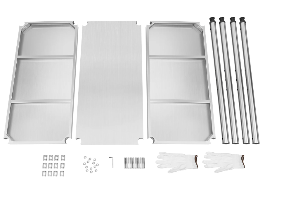 3-laags RVS Keukenrek – Vrijstaand Opbergrek 80×80×40 cm, Stevig en Ruimtebesparend