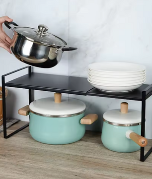 Uitschuifbaar Keukenrek – Verstelbaar Opbergrek voor Kast en Aanrecht, Ruimtebesparend en Stevig