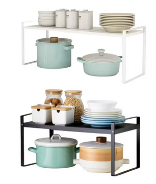 Uitschuifbaar Keukenrek – Verstelbaar Opbergrek voor Kast en Aanrecht, Ruimtebesparend en Stevig