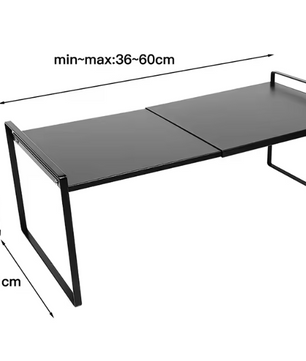 Uitschuifbaar Keukenrek – Verstelbaar Opbergrek voor Kast en Aanrecht, Ruimtebesparend en Stevig