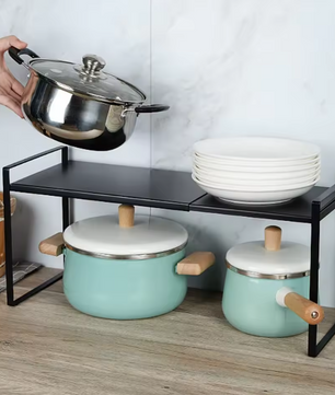 Uitschuifbaar Keukenrek – Verstelbaar Opbergrek voor Kast en Aanrecht, Ruimtebesparend en Stevig