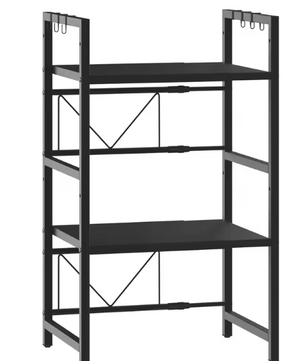 3-laags Uitschuifbaar Keukenrek – Verstelbaar Magnetronrek en Opbergrek