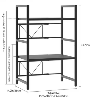 3-laags Uitschuifbaar Keukenrek – Verstelbaar Magnetronrek en Opbergrek