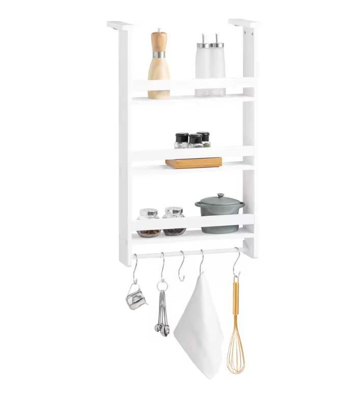 Hangkast Keukenrek met 3 Planken en Haakjes – Voor Koelkast en Deur