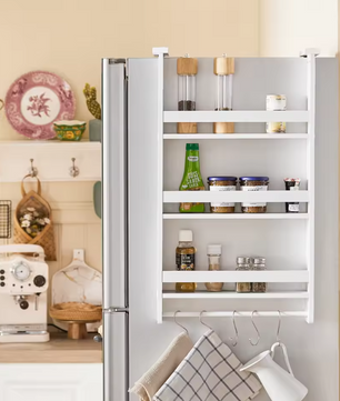 Hangkast Keukenrek met 3 Planken en Haakjes – Voor Koelkast en Deur