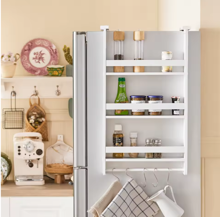 Hangkast Keukenrek met 3 Planken en Haakjes – Voor Koelkast en Deur