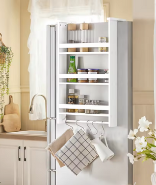 Hangkast Keukenrek met 3 Planken en Haakjes – Voor Koelkast en Deur