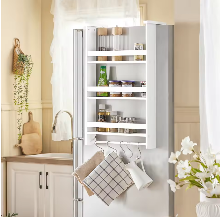 Hangkast Keukenrek met 3 Planken en Haakjes – Voor Koelkast en Deur