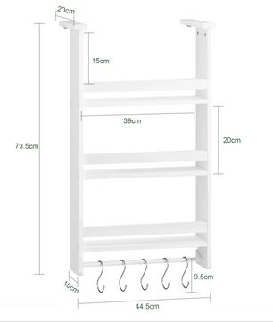 Hangkast Keukenrek met 3 Planken en Haakjes – Voor Koelkast en Deur