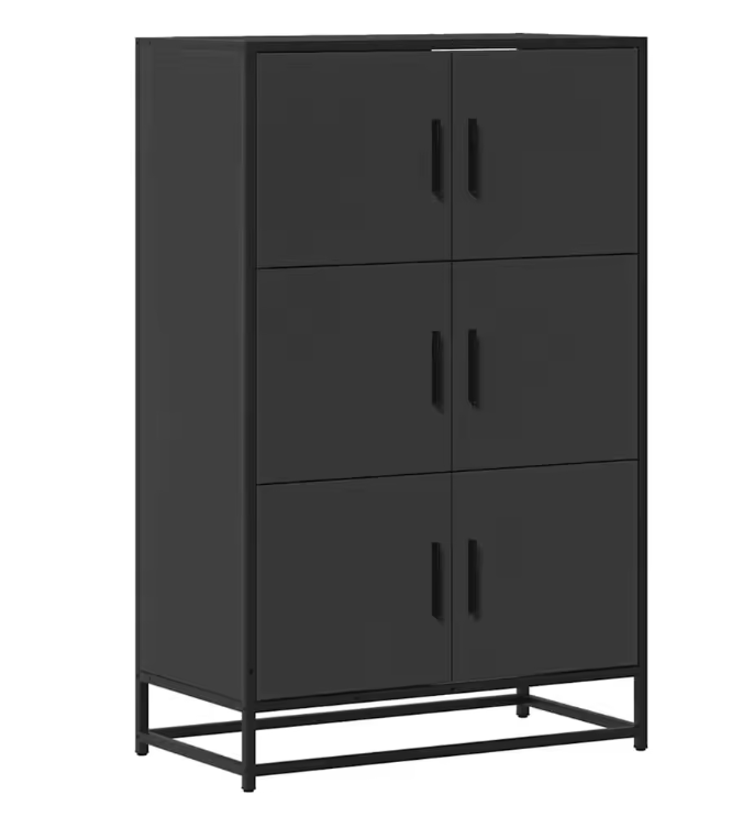 Elegant Hoog Opbergkastje – Houten Composiet en Metaal, Modern Highboard