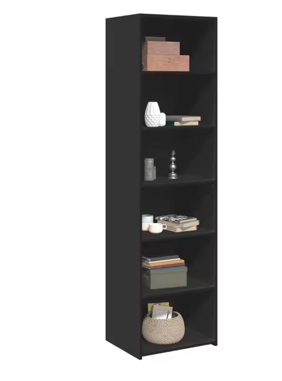 Stijlvol Hoog Highboard – Zwarte Opbergkast van Houtmateriaal, Modern Design