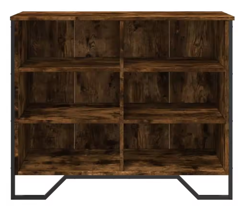 Modern Houten Dressoir – Smokey Oak Sideboard met Metalen Poten, 91×35.5×74.5 cm