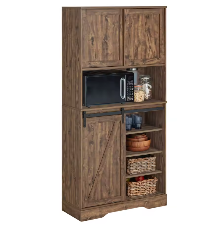 Vintage Keukenkast met Schuifdeuren – Hoge Opbergkast 80×170×34 cm