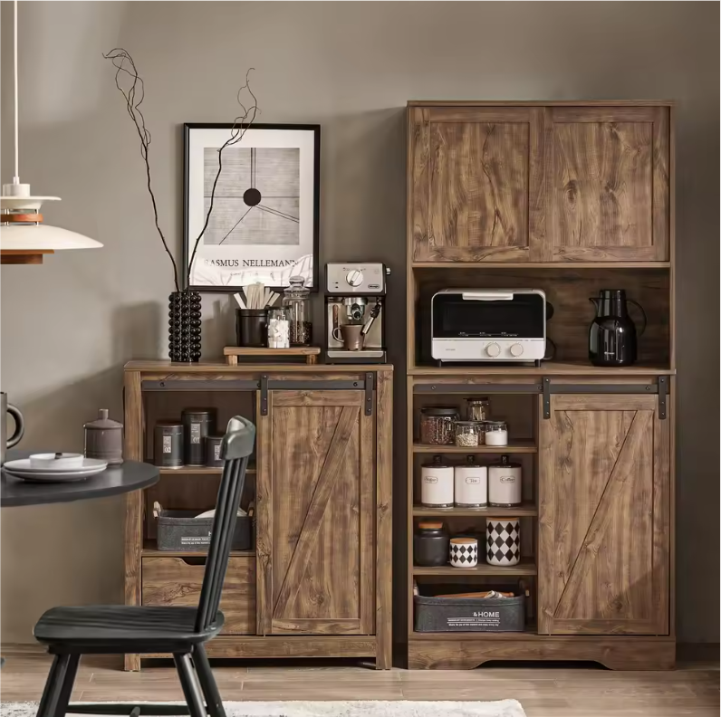 Vintage Keukenkast met Schuifdeuren – Hoge Opbergkast 80×170×34 cm