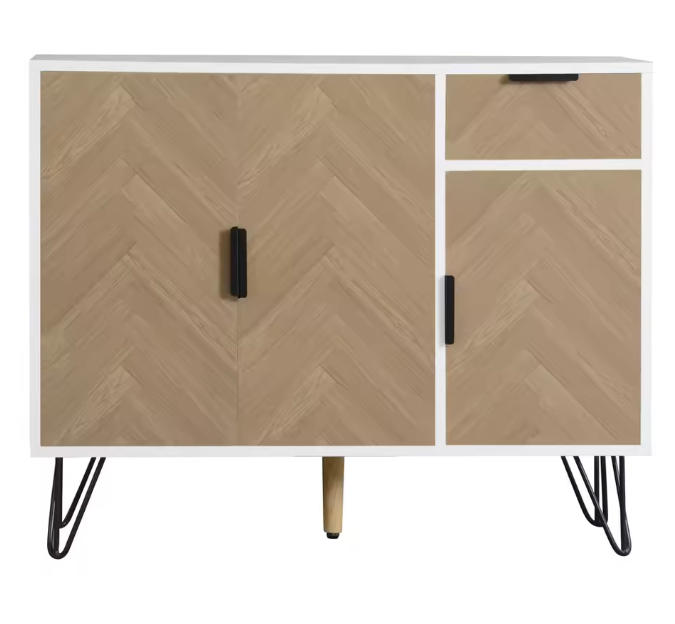 Modern Buffetkast met Lade – Opbergkast met 3 Deuren, 90×30×71.5 cm