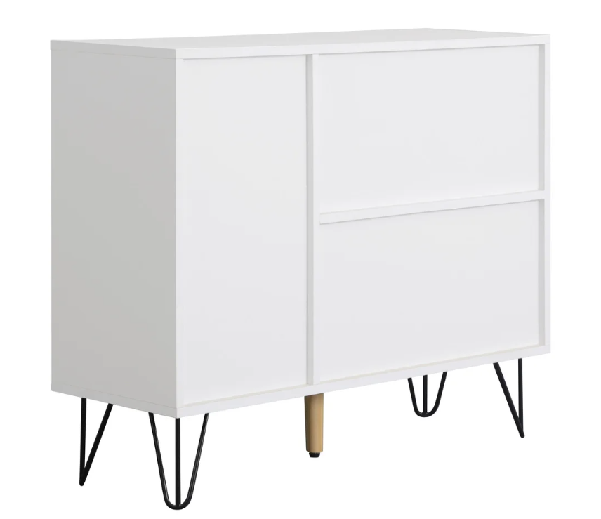 Modern Buffetkast met Lade – Opbergkast met 3 Deuren, 90×30×71.5 cm